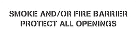 One Hour Fire Barrier Protect All Openings Stencil