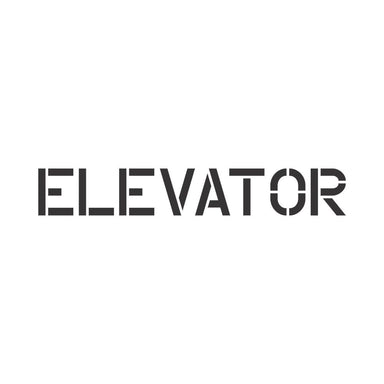 Elevator sign stencil for walls.