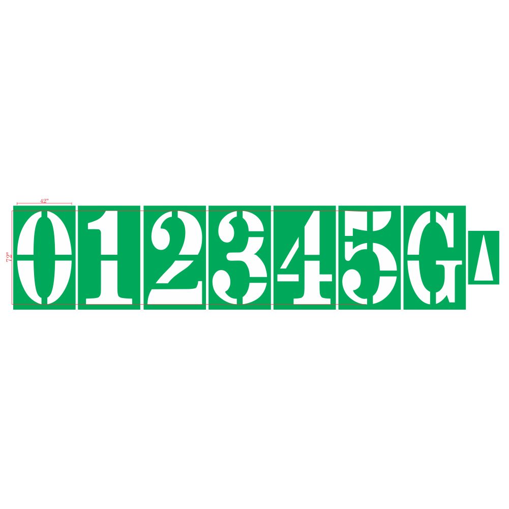 Football Field Numbers stencil set