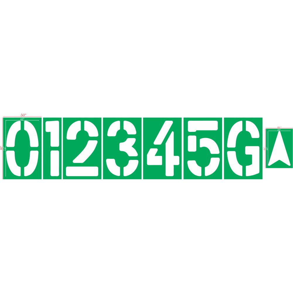 Football Field Numbers stencil set