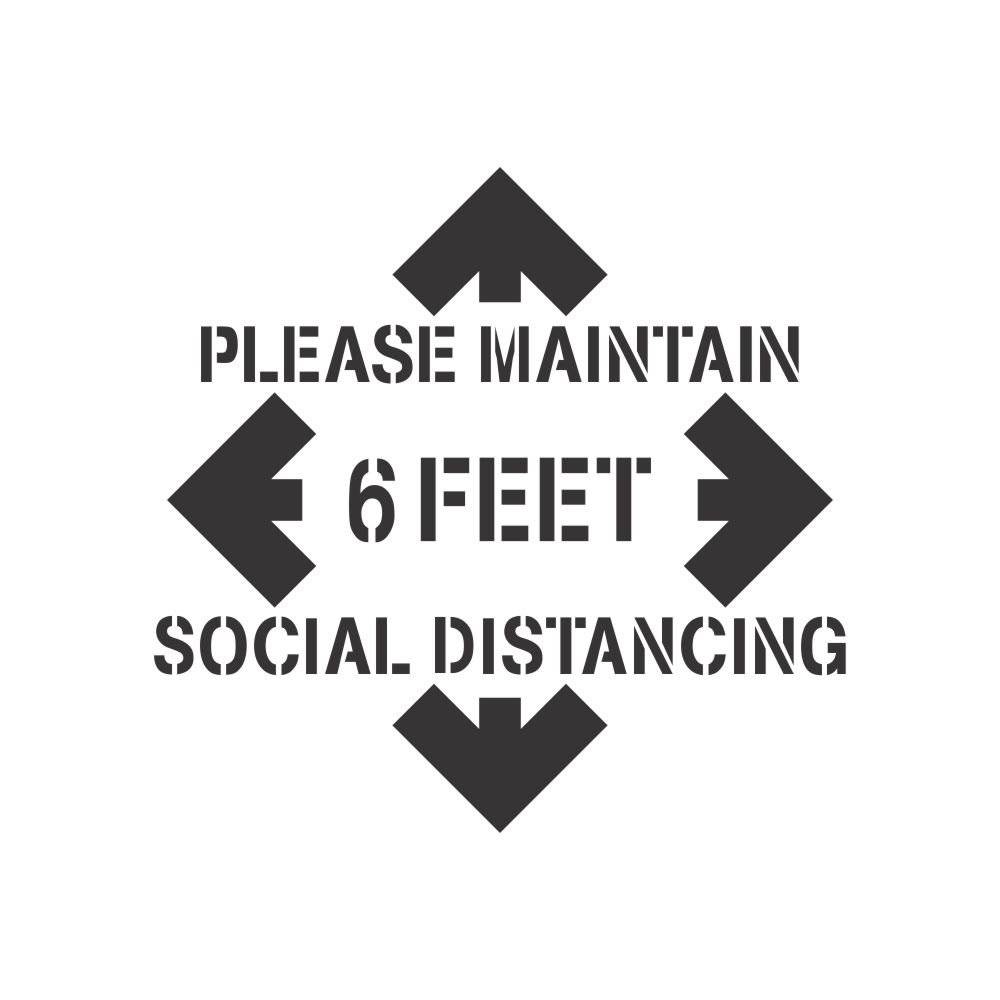 Social Distancing Floor Sign Stencil