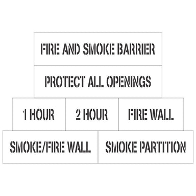 Fire wall code smoke barrier 1 2 hour stencil sign painting