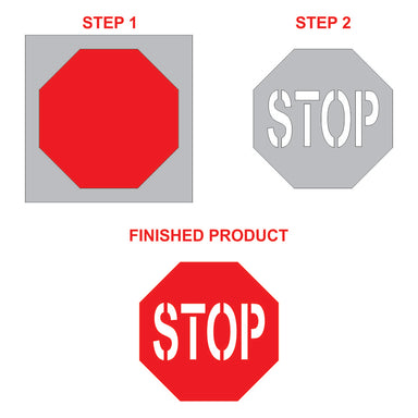 STOP Sign | 2 Piece Stencil | Warehouse and Factory Safety Signs