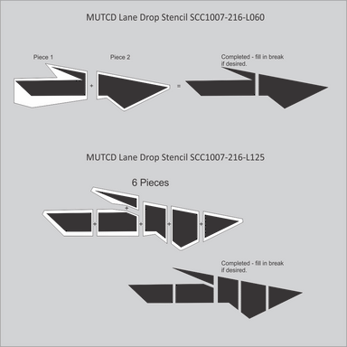 Lane Drop Arrow MUTCD Stencil