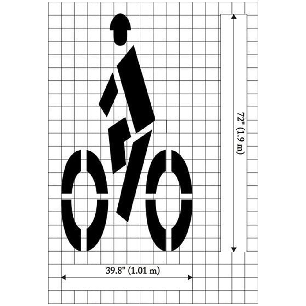 Bike with Rider Symbol MUTCD Standard Pavement Stencil