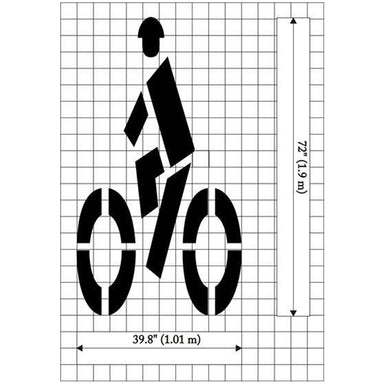 Bike with Rider Symbol MUTCD Standard Pavement Stencil