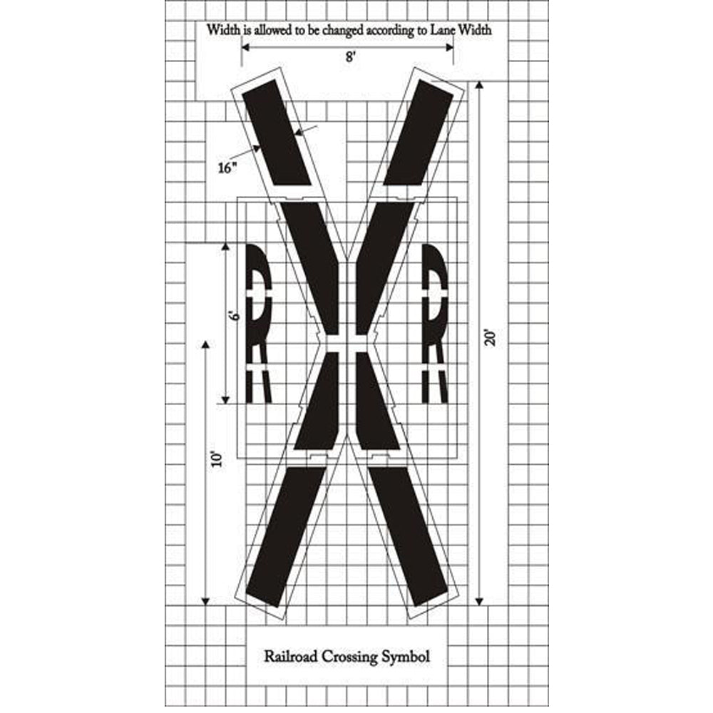 MUTCD standard Railroad Crossing Stencil