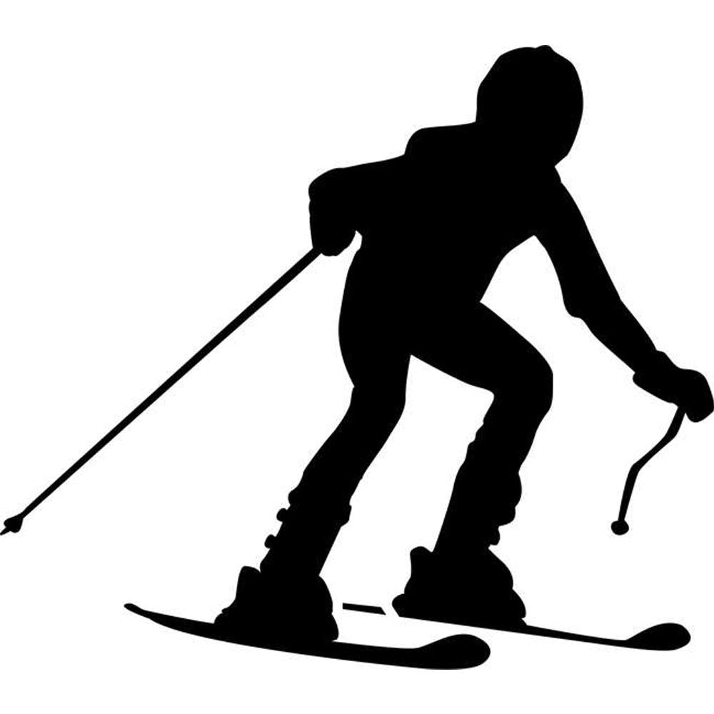 Downhill Race Skiing Stencil