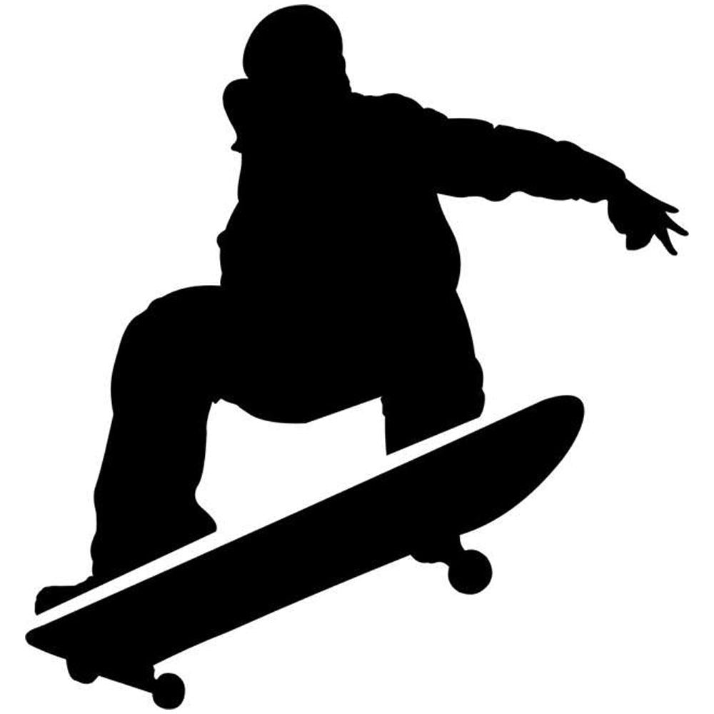Frontside 180 Skateboarding Stencil