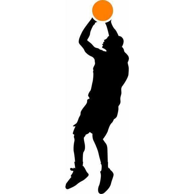 Three Point Basketball Player Wall Stencil