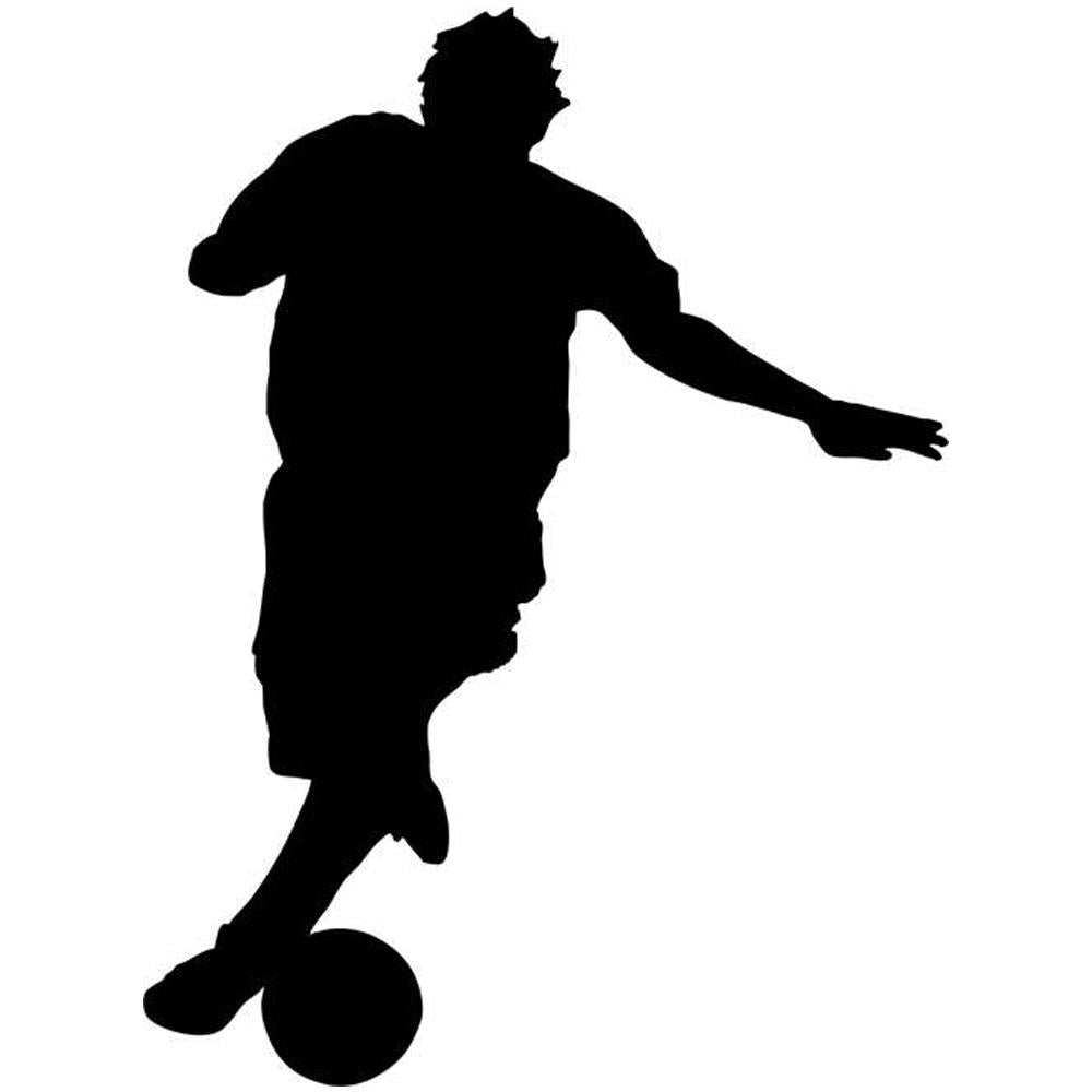 Dribbling Soccer Stencil