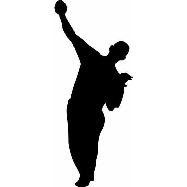 Winning Catch Baseball Player Silhouette Stencil