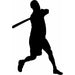 Foul Ball Baseball Player Silhouette Stencil