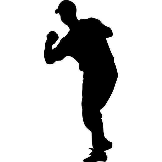 Shortstop Baseball Player Silhouette Stencil