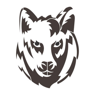 Wolf Head Mascot Athletic and Field Stencil