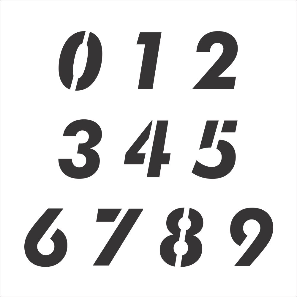 Number stencil set for craft painting fonts