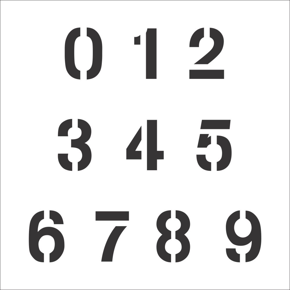 Number stencil set for craft painting fonts