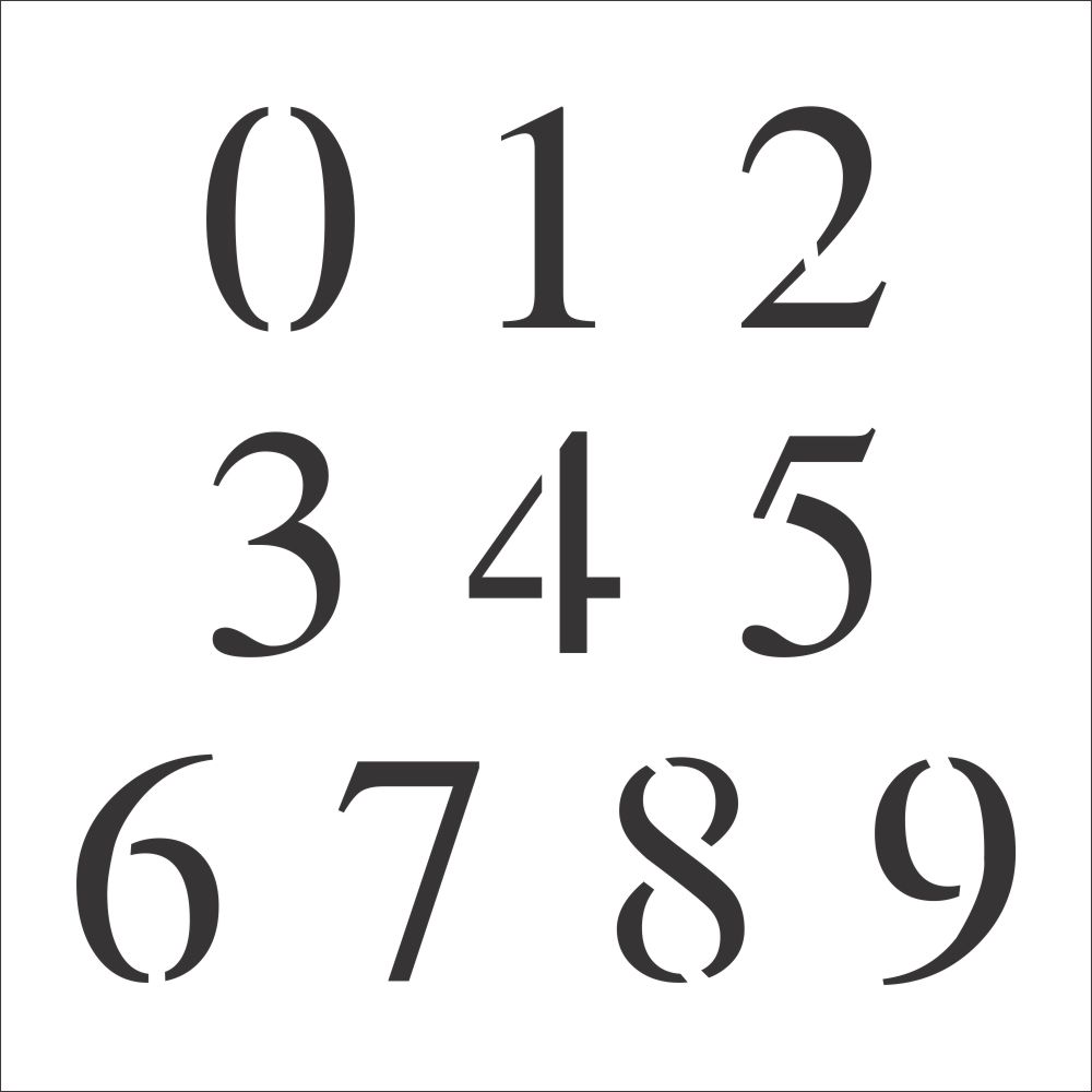 Simple Script Number Stencil Set | Value Pack 1/2 inch