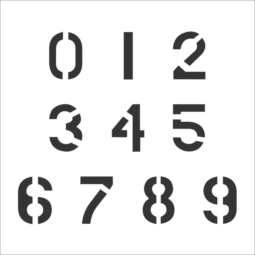 Number stencil set for craft painting fonts