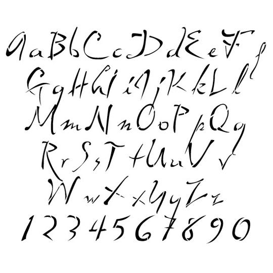 Alphabet Script 1 Stencil Set, 4 Piece