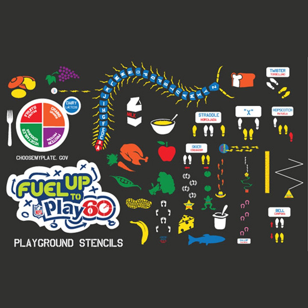 Fuel Up To Play 60 Basic Stencil Set