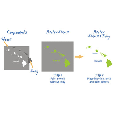 Hawaii State Map Stencil