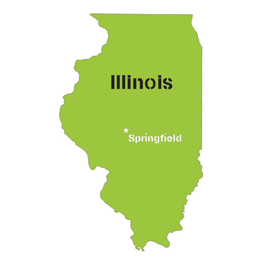 Illinois State Map Stencil