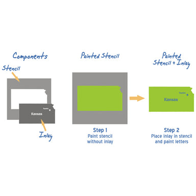 Kansas State Map Stencil