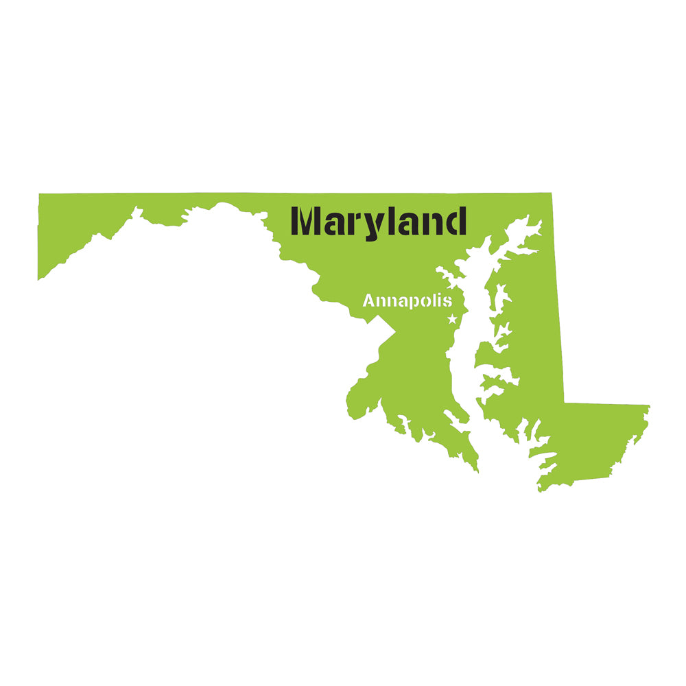 Maryland State Map Stencil
