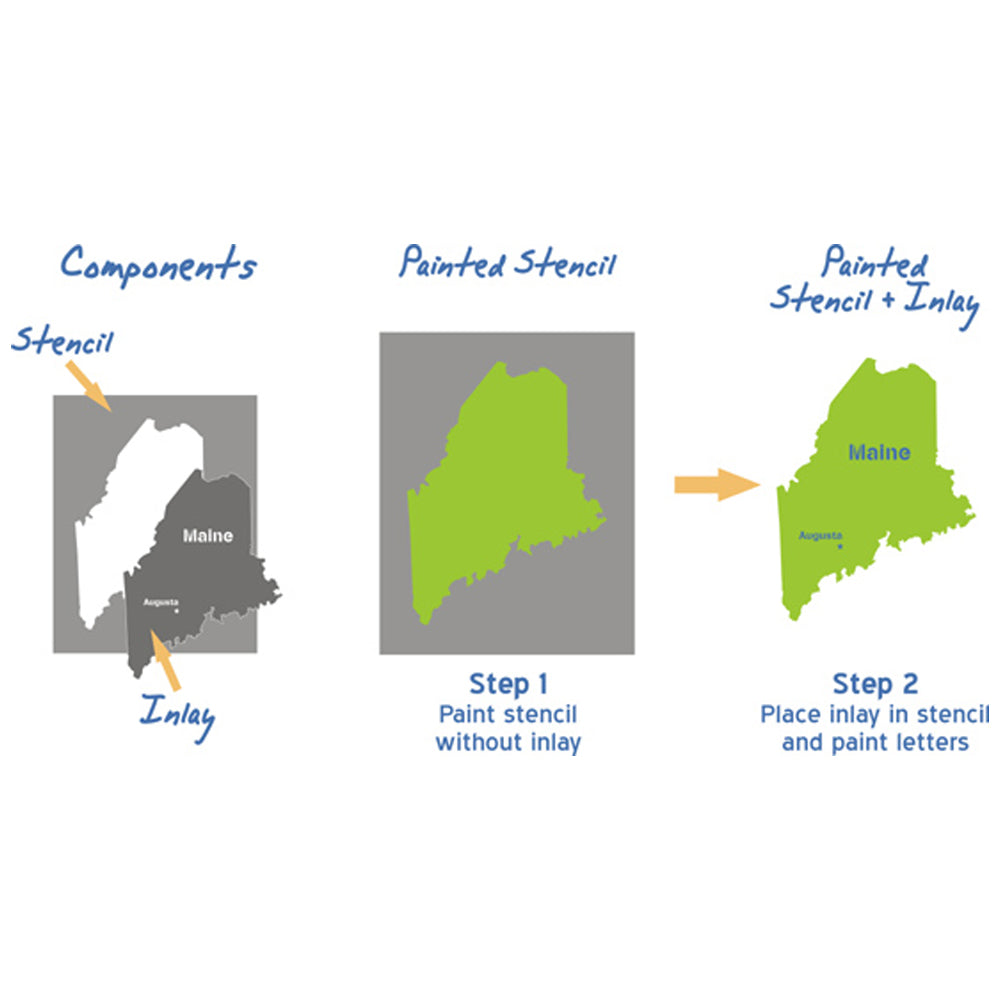 Maine State Map Stencil