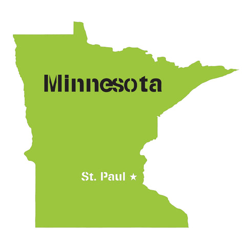 Minnesota State Map Stencil