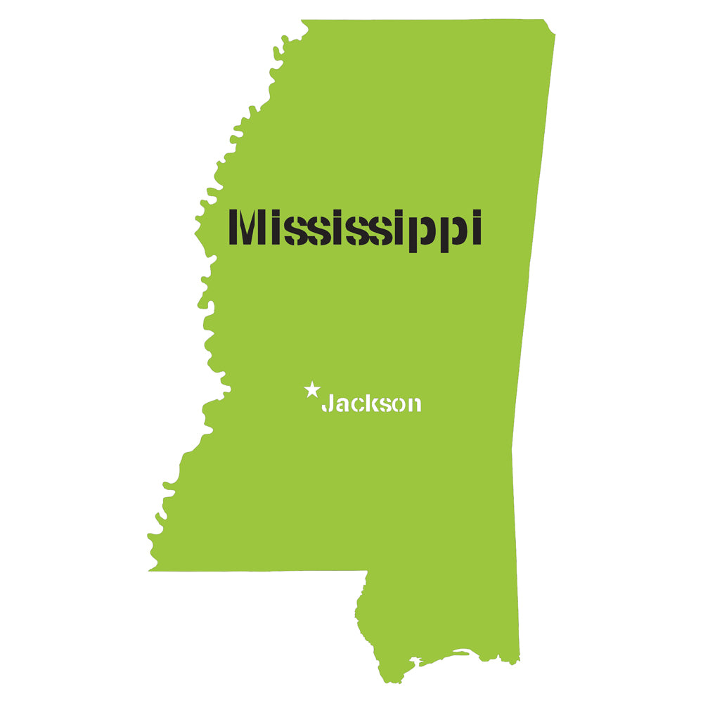 Mississippi State Map Stencil