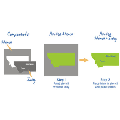 Montana State Map Stencil