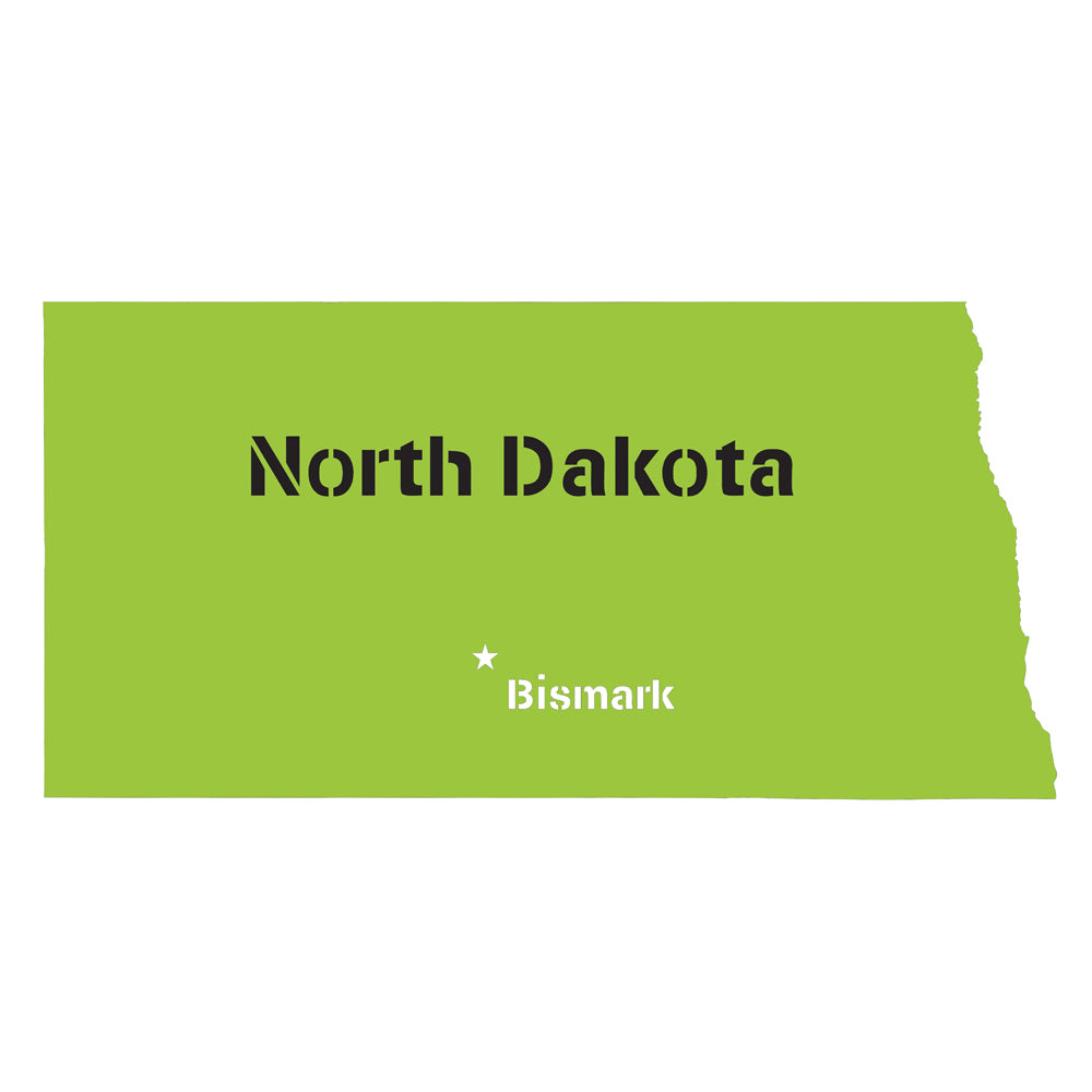 North Dakota State Map Stencil