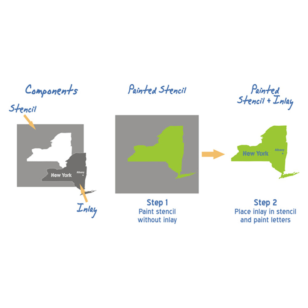 New York State Map Stencil