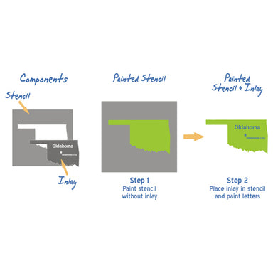 Oklahoma State Map Stencil