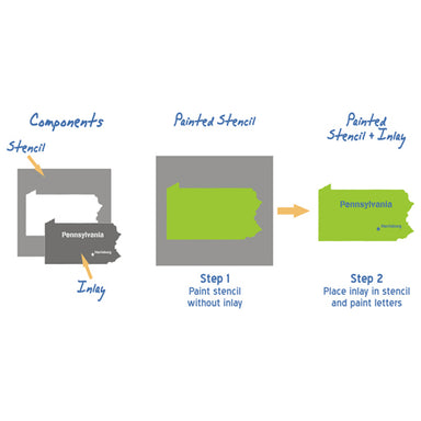 Pennsylvania State Map Stencil