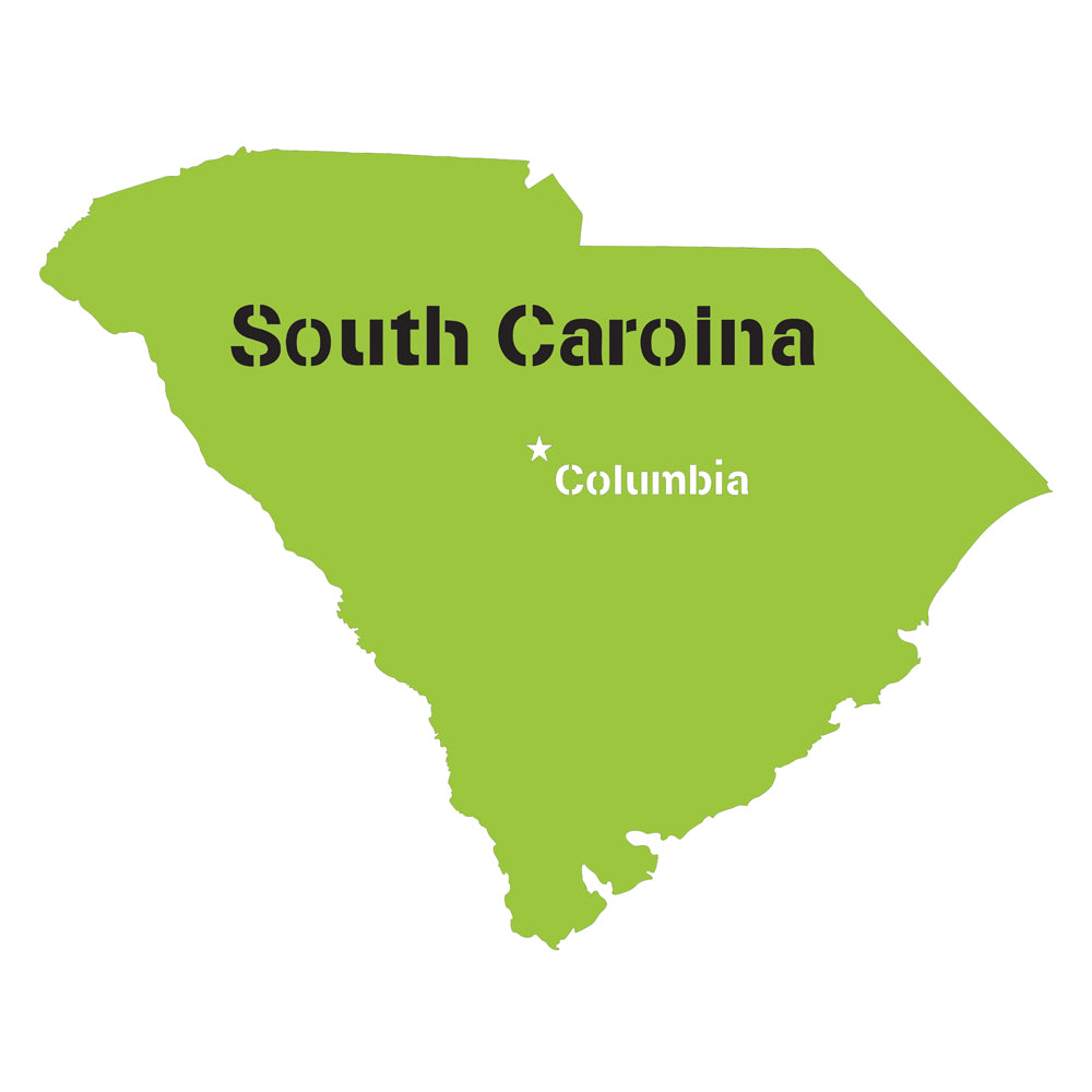 South Carolina State Map Stencil