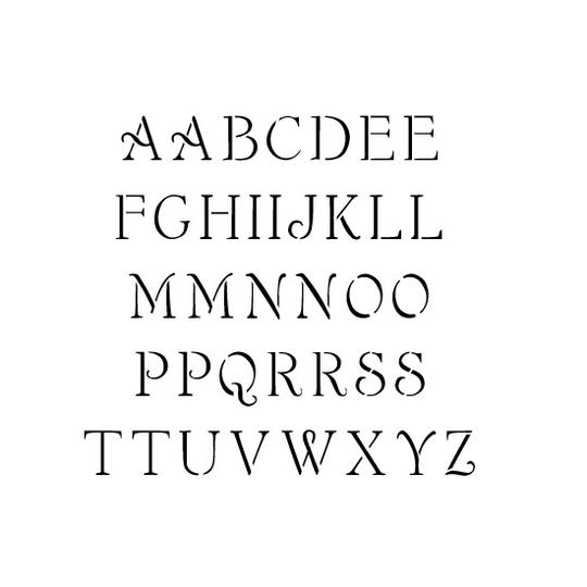 SIMPLY SCRIPT Alphabet Stencil 1 Inch Fancy Italic Font Set Letters Sheet  S582