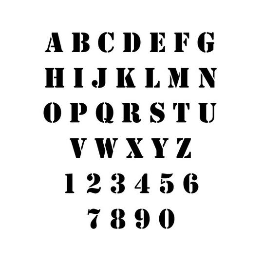 Military Stencil Font Numbers