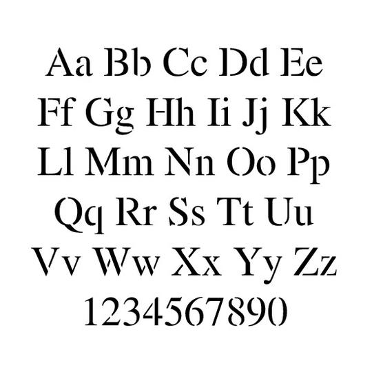 Times New Roman Letter and Number Stencil Sets