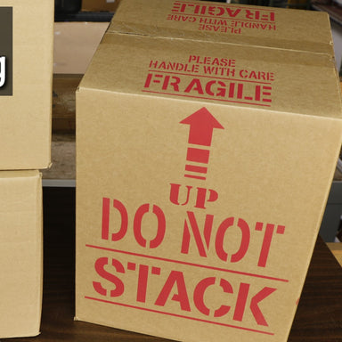 Do Not Stack Shipping Stencil - stenciled onto shipping box.